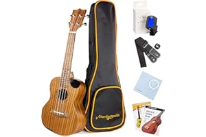 Martin Smith Ukulélé Ténor Premium avec Accordeur, Housse Rembourrée & Cordes Aquila