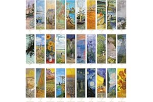 YIMINGOUFEI Oil Painting Art Bookmark Set, 15 cm x 4 cm, 30 Pieces, Creative Literary Design for Book Lovers, Teachers and Students，and Suitable for Gifts.