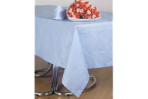 ESSE HOME - Confestyl – Tovaglia con 12 tovaglioli (Servizio Tavola) – Rettangolare - Fiandra Jacquard Puro Cotone - Made in Italy – Prodotto Artigianale - Iris 598 (170x270, Servizio Azzurro)