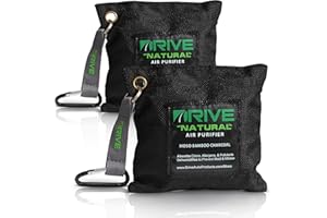 DRIVE AUTO PRODUCTS DRIVE Moso Bamboo Charcoal Air Purifying Bags (220g/bag), Absorbs Odors, Allergens, & Pollutants, Dehumidifies to Prevent Mold & Mildew