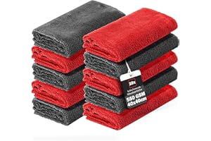 ‎DETAILMATE detailmate Auto Microfasertücher 40x40 550GSM randlos & lackschonend | 10 x Autopflege Mikrofasertuch für Innenraum, Lack, Felgen | Weiches Tuch Reinigungstuch Poliertuch