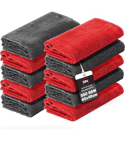2 Chiffons Microfibres 620 GSM Sans Bords + 1 éponge Polissage - Extra Doux, Non Pelucheux, Pour Voiture Et Maison