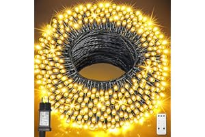 Toyete 120M Luci Natale Esterno Catena Luminosa, 1080 LED Stringa Impermeabile Luci Natalizie da Esterno con Telecomando Ghirlanda LED Decorazioni Natalizie per Albero Natale Giardino Bianco Caldo