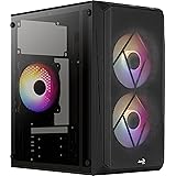 AeroCool CS107 V2 MicroATX PC Case Side Window 3 x 120mm FRGB Fan CS107V2 Black