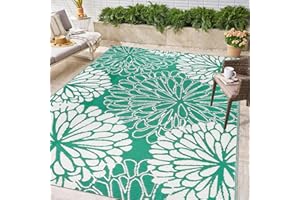 Homcomodar Large Outdoor Rug 150x245cm Reversible Mats Plastic Straw Rug UV Resistant Camping Mat Waterproof Outdoor Area Rugs Patio Rug for Outdoor Balcony(Green)