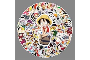LYLSDSB Lot de 106 autocollants One Piece - Dessin animé japonais - En vinyle - Pour ordinateur portable, bouteille d'eau, vélo, iPhone, ordinateur, skateboard, pare-chocs, moto, bagage