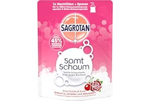 Sagrotan Jabón de espuma aterciopelada con flor de cerezo y rosa, 4 unidades de 250 ml