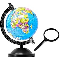 Zest 4 Toyz Globe for Kids, STEM STEAM Educational World Globe with 75mm Magnifying Glass for Kids/Office Globe…