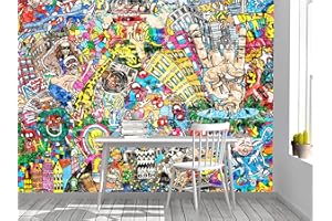 Oedim Fotomural Vinilo Para Pared Graffiti | Mural | Fotomural Vinilo Decorativo | 200 x 150 cm | Decoración comedores, salones, habitaciones