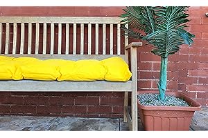 cushion mania Outdoor Chair Seat Pads Bench Pads Waterproof Garden CHUNKY Chair Seat Pads (Bench Pad (108x45x6cm), Yellow)