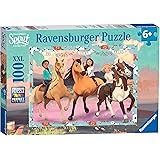 Ravensburger- Puzzle 100 pièces XXL Lucky et Ses amies Spirit, Mustang Sauvage Enfant, Néant