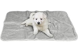 PAWSSE Pawsee Coperta impermeabile per cani, coperta da tiro Sherpa in pile a prova di pipì per protezione del divano letto, copertura protettiva per mobili reversibile lavabile, 75 x 50 cm, grigio