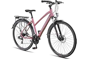 Licorne Bike Rower trekkingowy klasy premium, 28 cali, aluminiowe hamulce tarczowe, rower dla chłopców, dziewcząt, kobiet i mężczyzn, 21-biegowa przerzutka, rower górski