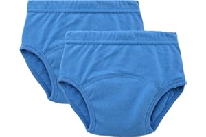 Bright Bots Potty Training Pants with Absorbent and Water Resistant Layer. Bright Pull On Washable Cotton Pants for Toddlers 2 Pack