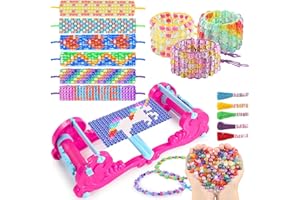 Pourbibi Beads Friendship Bracelet Making kit, Jewellery Making Kit for Girls, Arts and Crafts for Kids Ages 6-12, Unicorn Gifts for Girls Ages 6 7 8 9 10 11 12 Year Old Girls Birthday Presents