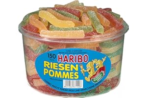Haribo Riesen Pommes 150 Stück in Runddose 1200g, Fruchtgummi
