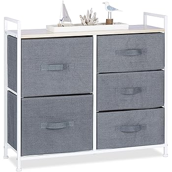 Relaxdays Regalsystem, 4 Stoff-Schubladen, universale Schubladenbox