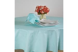 ESSE HOME - Confestyl – Tovaglia con 8 tovaglioli (Servizio Tavola) – Rotonda - Fiandra Jacquard Puro Cotone – Prodotto Artigianale - Iris 598 (0/170, Servizio Verde)