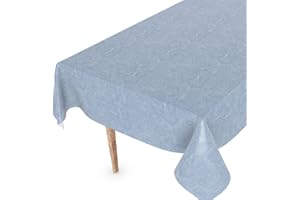 ‎ANRO Wachstuchtischdecke Wachstischdecke Tischdecke abwaschbar Gartentischdecke Wachstuch Eckig rund oval 160 x 120cm Schnittkante Falschuni Blau
