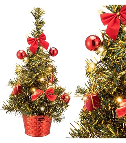 Kylewo 30 Cm Mini-kerstboom: Kleine Kunstkerstboom Met Ledverlichting Voor Thuis Keuken Feest Festival Winter Energieklasse A