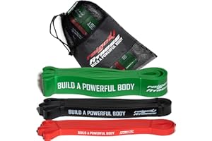 ‎RAIGEKI FITNESS BUILD A POWERFUL BODY Raigeki Fitness Widerstandsbänder Gummibänder (+Trainingspläne) [Einzeln und Set] Lang Resistance Bands Fitnessbänder für Kraftsport - Fitnessband Terrabänder Gymnastikbänder