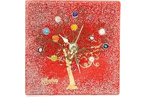 Sospiri Venezia Table Clock Murano Glass Silent Mechanism Decorated with Murrines and Gold Leaf Gift Handmade Made in Italy (10x10)