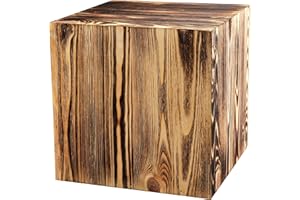 Decorativo Holzständer, Holzblock Massiv, Baumstamm Deko - Bodenwindlicht Säule perfekt als Innendekoration/Blumensäule Holz/Dekosäule Holz (Geölte Kiefer, 30x30x30 cm)