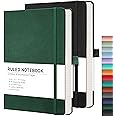 RETTACY Ruled Journal Notebook 2 Pack - Leather Thick Journals for Writing with 376 Numbered Pages,Hardcover,100gsm Thick Paper 5.75'' × 8.38''