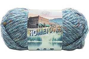 Lion Brand Yarn 94% acrílico y 6% rayón Home Town USA Hilo, Key Largo Tweed