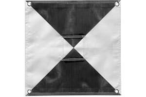 Sky High Bull's-Eye Puntos de control de tierra (GCP) para drones UAV/objetivos aéreos para mapeo y topografía (paquete de 6) | Paso central (marcadores negros/blancos) | 50 cm x 50 cm | Compatible