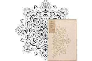 NAKLEO Grande Plantilla de Pintura, Diámetro 59 cm, Boho Mandala Plantilla, Reutilizable Plástico Plantilla, Arte Artesanía DIY, Geométrico Patrón para pintar Muro Suelo Madera Tejido Muebles