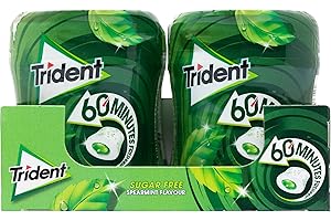Trident Hierbabuena- Chicles sin Azúcar con Sabor a Hierbabuena- 6 Botes de 72 g