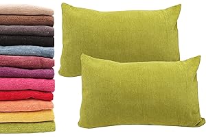Meishida Juego de 2 Fundas de Cojín 40 x 60 cm Tejido de Chenilla Suave, Fundas Almohada con Cremallera Oculta Decorativa para Sofá y Cama (Verde, 40 x 60 cm)