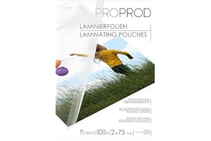 PROPROD Premium Pack de 100 Pochettes de plastification A4 75 microns finition mat Transparent