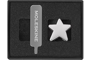 Moleskine Pin para Cuaderno o Agenda Estrella, Pin Estrella, Cierre Elástico Personalizable, Idea para Regalo, Color Plata