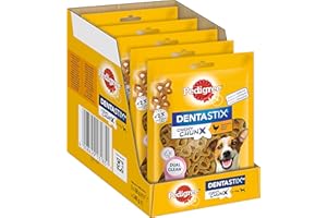 Pedigree Dentastix Chewy Chunx - Bocadillos dentales para Perros pequeños de 5 a 15 kg, con Pollo, 5 Paquetes (5 x 68 g)