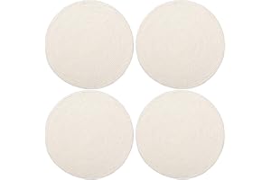 Encasa XO Placemats Set of 4 | Cotton Round Table Mat - 32 cm Diameter | Off White | Chargers for Dinner Plates - For Dining Table Fall Decoration, Holiday & Christmas Festivals