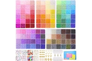 ‎FUNTOPIA Funtopia Perlen Set 120 Farben, 2mm Perlen Zum Auffädeln, Perlen für Armbänder mit 680 A - Z Ä Ö Ü ß Buchstabenperlen, 460 Stück 14 verschiedene PerlenCharms für Mädchen