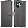 IUQXU Cover Libro Con Portafoglio Per Xiaomi Poco F6 5G - RFID, Cinturino, Pellicola Inclusa (Blu)