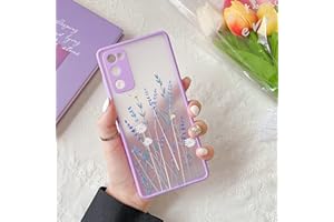 ZTOFERA Etui z TPU na tył telefonu Samsung S20 FE, proste, półprzezroczyste wzornictwo, płynny silikonowy futerał ze wzorem kwiatowym, odporne na zarysowania, odporne na wstrząsy, elastyczne etui do telefonu Samsung Galaxy S20 FE 5G, jasnofioletowe