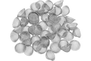 BRAMBLECO 60PCS Tapered Pipe Screen Filter - Stainless Steel Metal Mesh Gauze - 16mm Diameter - Unframed - for Household, Industrial, Laboratory Use (Silver)