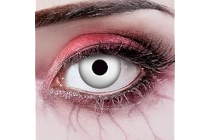 ‎ARICONA KONTAKTLINSEN aricona Kontaktlinsen Farblinsen - weiße Jahreslinsen - deckende Halloween Kontaktlinsen weiß ohne Stärke