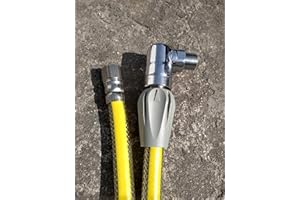 KIDSNADO 1,5 m Edelstahlschlauch / Gas-Steckschlauch + Gassteckdose 1/2 (geeignet für Flüssig-/ Erdgas) - Anschluss Gasherd, Gaskocher, Backofen Gaskochmulde Gasbräter Kocher Edelstahl Gasschlauch Anschluss