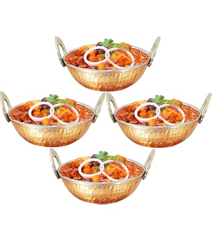 Zap Impex Serving Bowl Indian Crockery Stainless Steel Copper