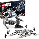 LEGO 75348 Star Wars Mandaloriański myśliwiec Fang Fighter kontra TIE Interceptor, Zabawka dla Dzieci z Uniwersum Gwiezdnych 