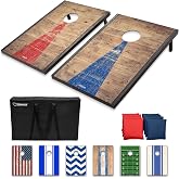 GoSports Classic Cornhole Game: Includes 8 Bean Bag Chair, Travel Case and Game Rules (Choice of Style)
