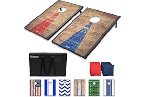 GoSports Classic Cornhole Set - Enthält 8 Sitzsäcke, Reisetasche und Spielregeln (Stilwahl)