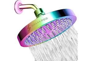 SparkPod Słuchawka prysznicowa, deszcz pod wysokim ciśnieniem, luksusowy, nowoczesny wygląd, montaż bez narzędzi, montaż 1-min, idealny, regulowany zamiennik do głowic prysznicowych w łazience,