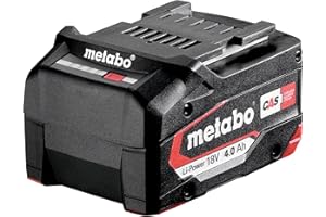 metabo LiPOWER Akkupack - 18 V, 4.0 Ah - Langlebiger, leistungsstarker Akku mit AIR COOLED Technologie und Kapazitätsanzeige, elektronische Einzelzellenüberwachung - Kompatibel mit allen CAS Marken