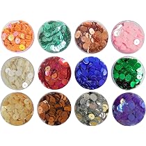 eshoppee 6Mm Sequins Sitara, 5Gm X 12 Box, For Jewellery Making ...